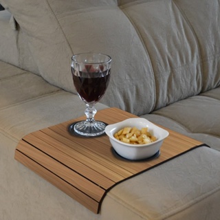 Suporte Porta Copo Braço Sofá Esteira Bandeja Flexível De Madeira em Oferta na Shopee