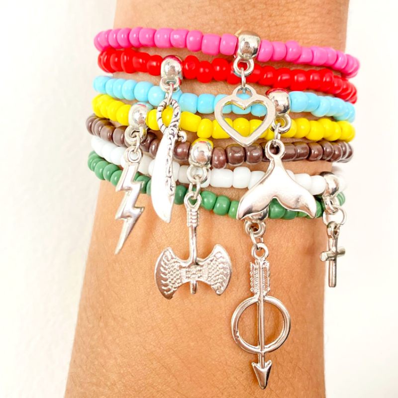 Kit Pulseiras 7 Linhas da Umbanda Protecao Ogum Oxum Oxossi Oxala Iansã Iemanjá Promocao