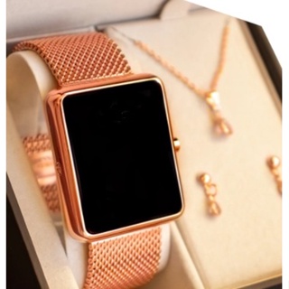 Relógio de Pulso Feminino Digital Led Luxo em Aço inoxidável, Dourado 5364 em Oferta na Shopee