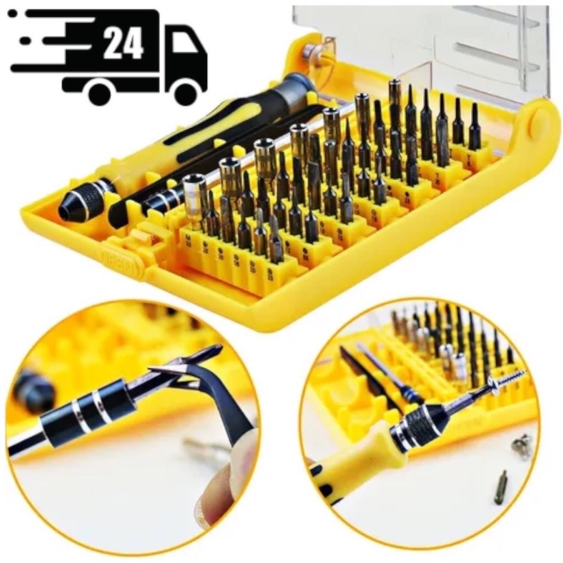 Kit Conjunto Chave Ferramenta Precisão Profissional Manutenção Reparo  Abrir Celular Notebook Tablet Eletrônicos T4 T5 T6 Kit 45 em 1 Promoção