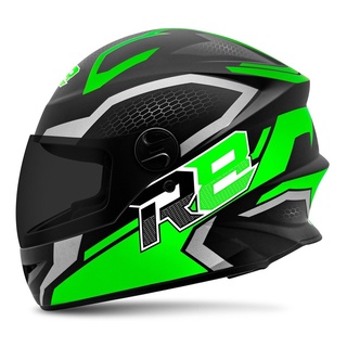 Capacete Fechado Pro Tork R8 Air Fosco Viseira Fume Verde
