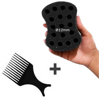 Esponja Nudred Pequena Premium P 12mm + Pente Afro