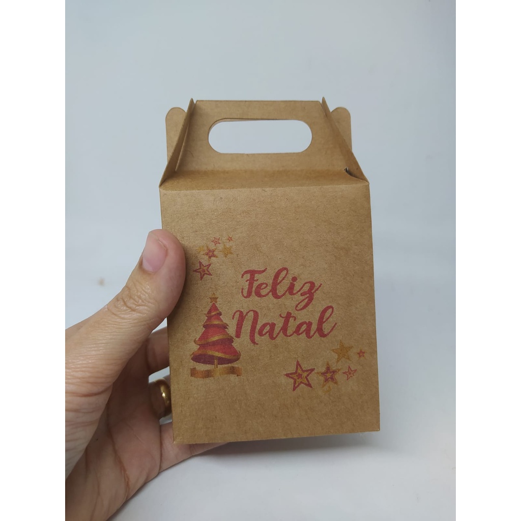 50 Caixinha kraft feliz natal embalagem lembrancinha