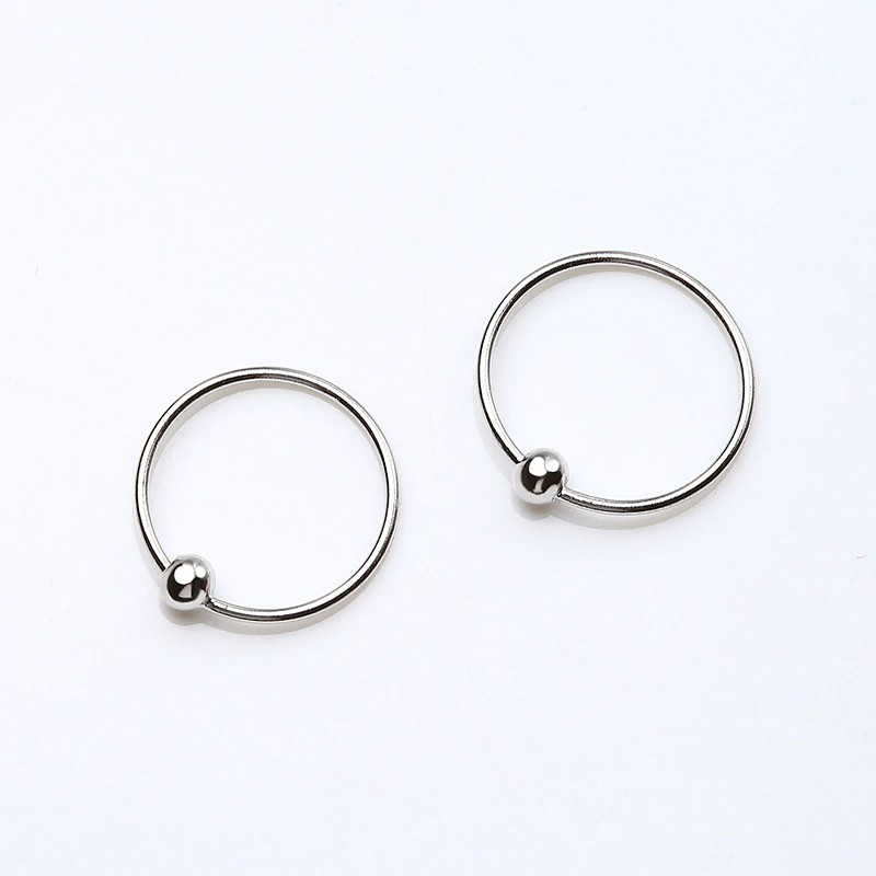 kit 2 brinco piercing para boca orelha nariz 10mm feminino masculino em aço inoxidável pressão fácil de abrir