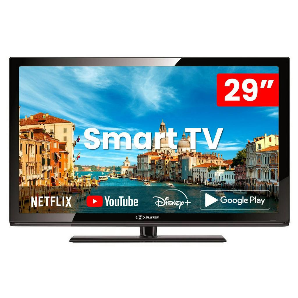 SMART TV LED 29" BUSTER HD COM CONVERSOR DIGITAL INTEGRADO ANDROID 2 HDMI 2 USB WIFI BIVOLT HBTV-29