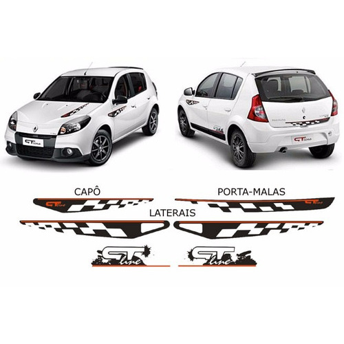 Adesivos Sandero Renault Super Kit Capô Laterais Porta-mala