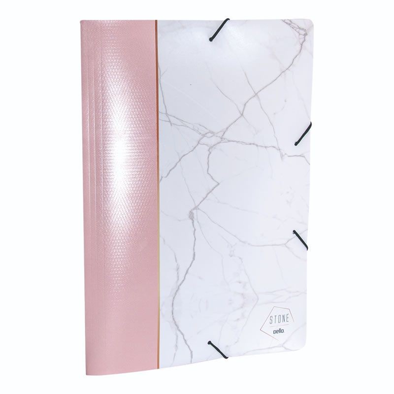 Pasta Com Aba Elastica Plastica Para Se Organizar Stone Rosa A4 Designer Moderno Envio Em 24 Horas