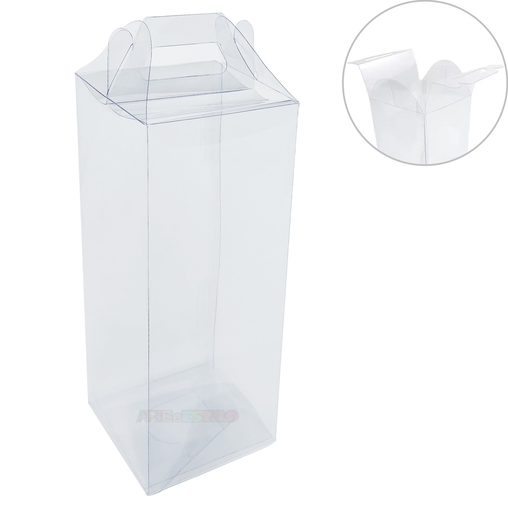 30 Caixas Tipo Maleta De Acetato transparente 8x8x21 cm Para Presentes e produtos