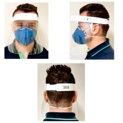 Máscara Protetor Proteção Facial Reutilizável e Ajustável Escudo Transparente