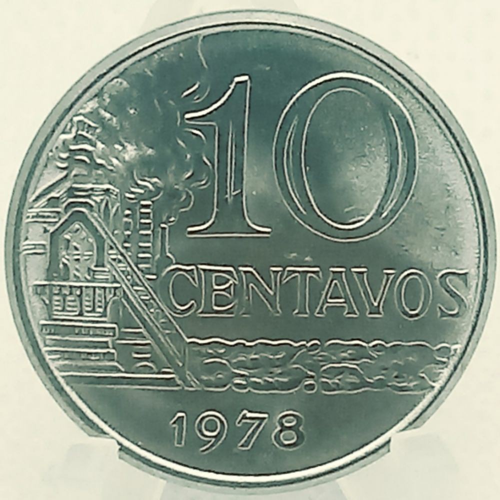 Moeda 10 Centavos Ano 1978 - Flor de Cunho