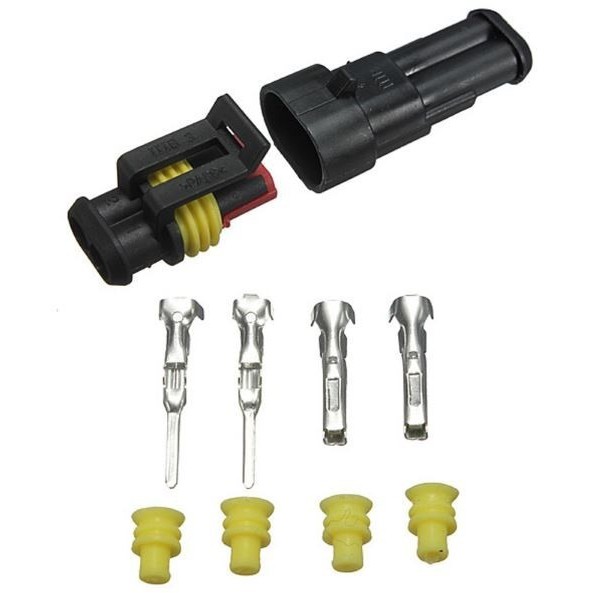 01 Conector Automotivo 2 Vias Selado Impermeável