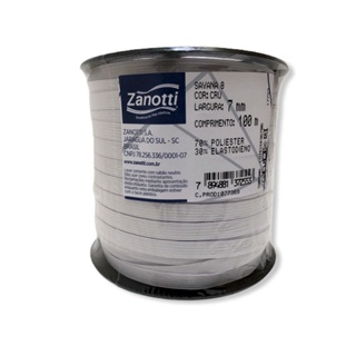Elástico Branco 7mm Zanotti Rolo Com 100 Metros em Oferta na Shopee