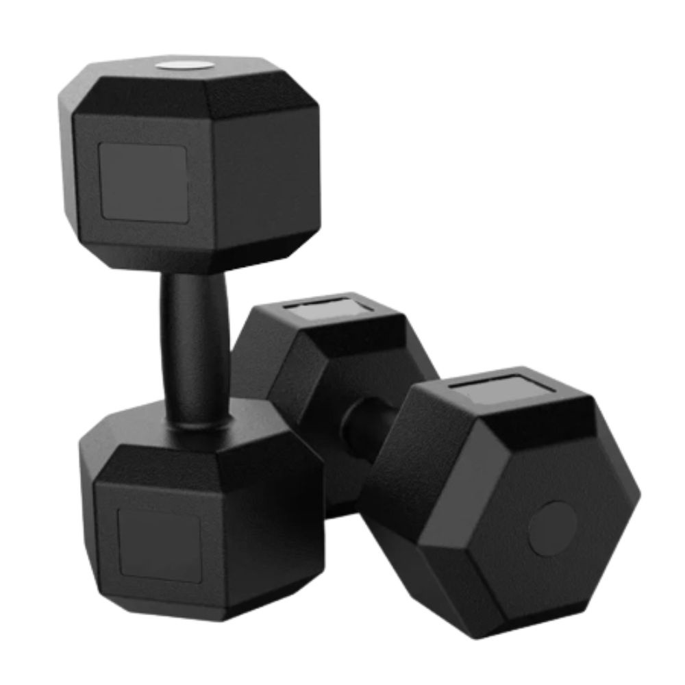 Par De Halteres Dumbell Cement Sextavado Bonafit 6kg Preto