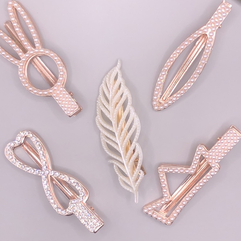 Grampos Grampos de Cabelo Prisilha Bico de pato Feminino com Pérolas / Strass / Pequeno
