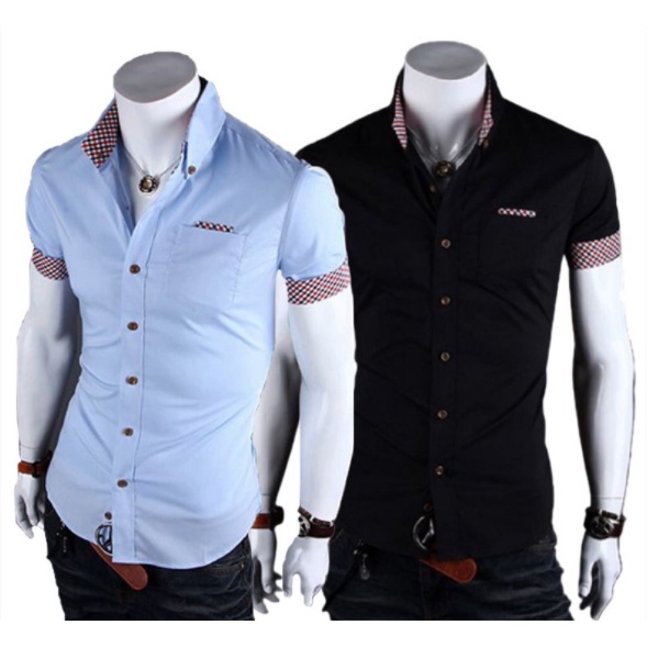 Kit 2 Camisas Manga Curta Masculina Premium Estilo Noruega