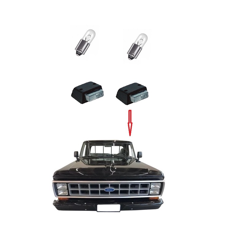 Par Lanterna Teto Com Lampada 12v F1000 F4000 F11000 F14000 Ford Cargo