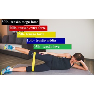 Kit 5 Faixas Elásticas de Resistência 5 Níveis para Exercícios Yoga Pilates Academia em Oferta na Shopee