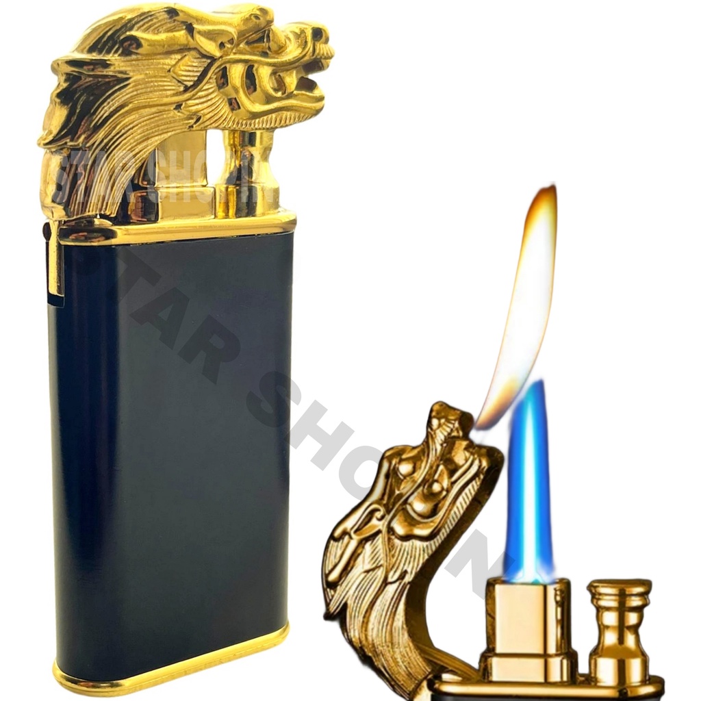 Isqueiro Maçarico Cabeça Dragao Dupla Chama