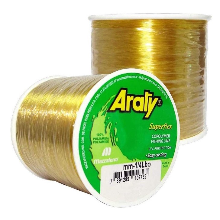 Linha De Pesca Monofilamento Araty Superflex Ouro Mazzaferro- ENVIO IMEDIATO