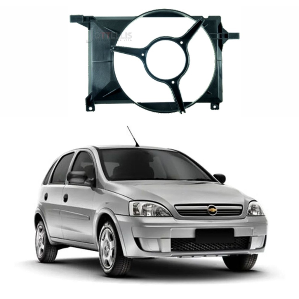Defletor do Radiador do Corsa Classic Motor G (com ar) 2001/2002/2003/2004/2005/2006/2007/2008/2009/2010