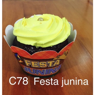 KIT  Saia Para Cupcake Doce Festa Festa Junina Arraia cod 61.2 em Oferta na Shopee