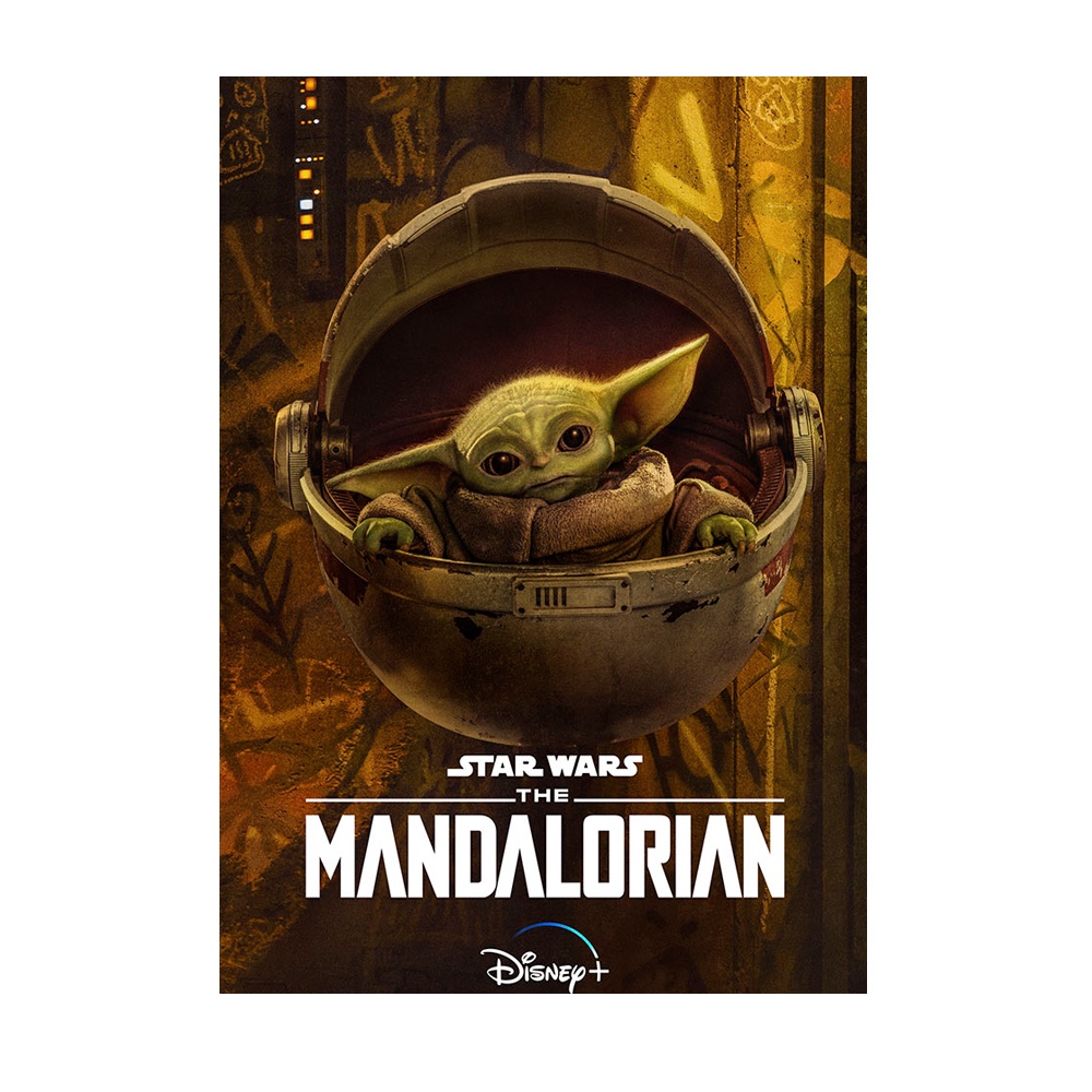 Poster Cartaz Placa Decorativa de MDF Quadro Decorativo Star Wars Baby Yoda Grogu Tamanho 21 x 30 cm