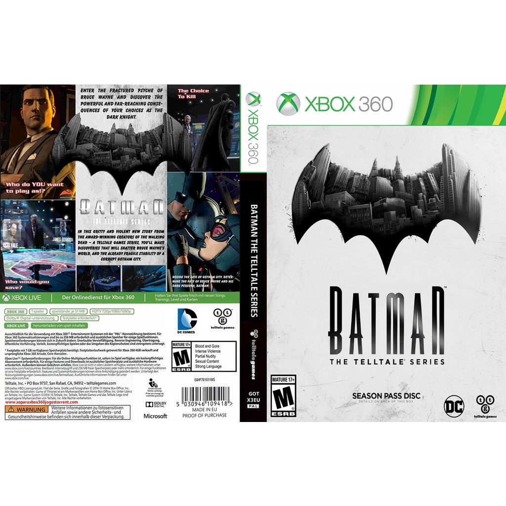 Batman the telltale series P/ XBOX360 (LTU/LT/JTAG/RGH)