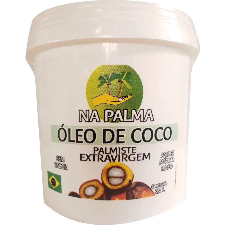 Óleo De Coco Na Palma Extravirgem 100%sem Sabor Balde 3,2LT em Oferta na Shopee
