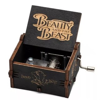 Caixinha Caixa De Música A Bela E A Fera Cor Preta em Oferta na Shopee