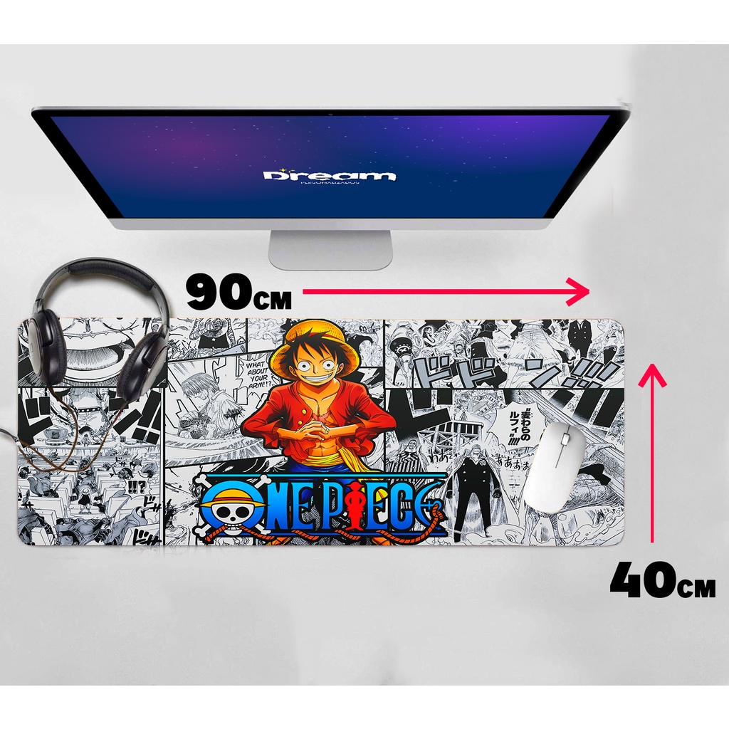 One Piece RGB Mouse Pad Xxl Luz De Fundo LED Pc Gamer Acessórios Com  Mousepad De Fio Anime Tapete Protetor De Mesa Teclado Fofo - Escorrega o  Preço