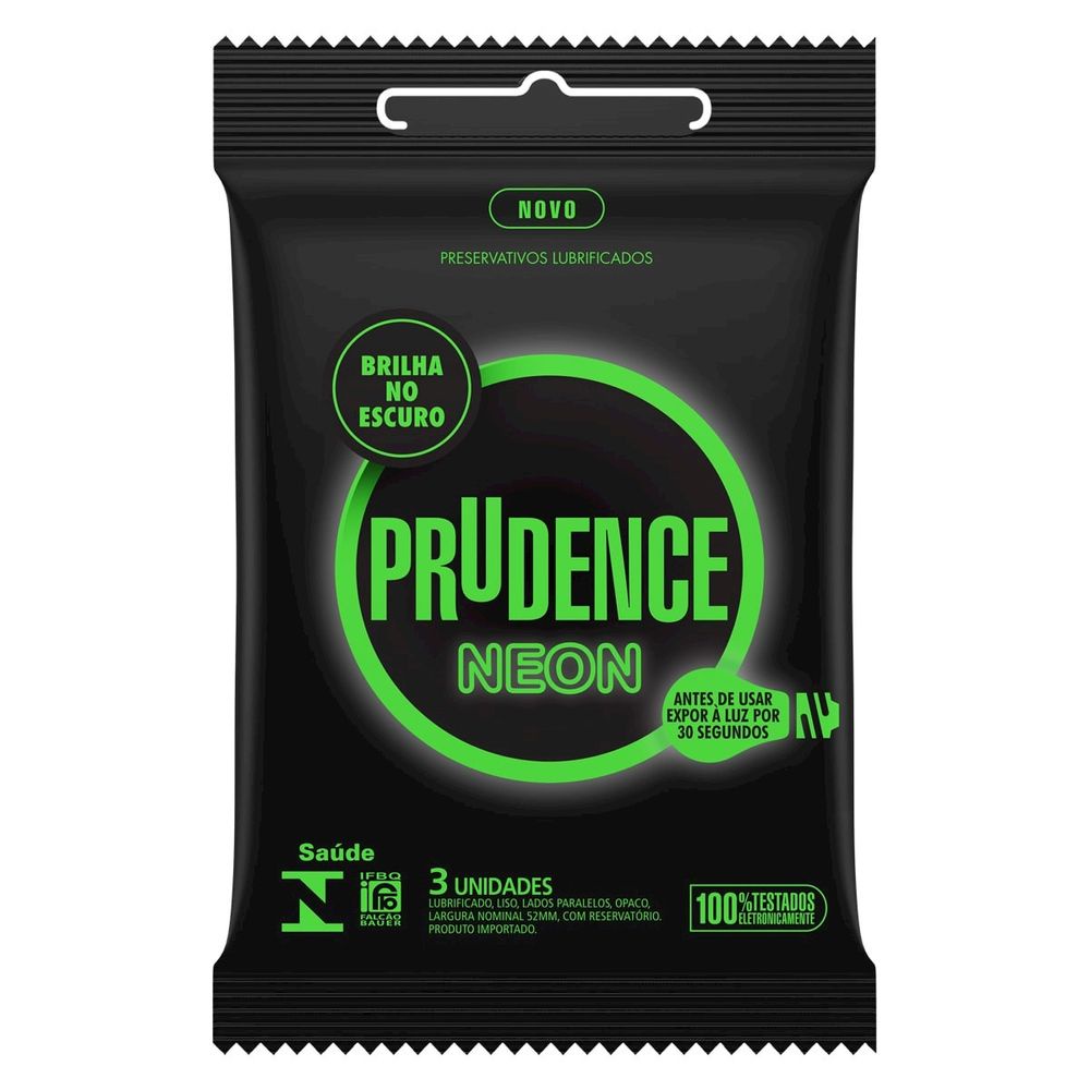 Preservativo Camisinha Neon Com 03 Unidades Prudence | Shopee Brasil