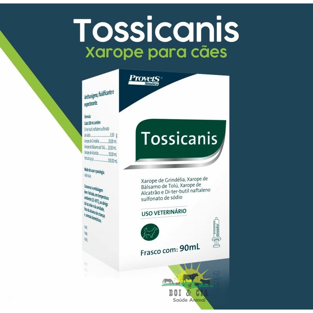 Tossicanis Xarope para Tratamento da Tosse do Cachorro 90mL - Provets