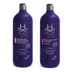 Kit Hydra Groomers Para Pets Shampoo Neutralizador De Odores 1L + Condicionador Brilho E Desem. 1L