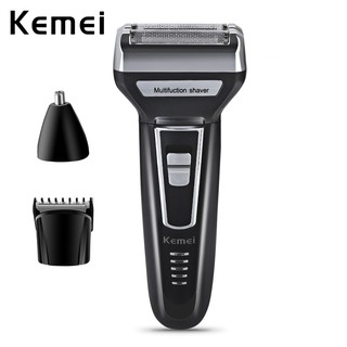 Kemei KM-6558 3 Em 1 Barbeador Elétrico Multifuncional Para Homem Aparador De Pêlos Do Nariz Recarregável Máquina De Barbear