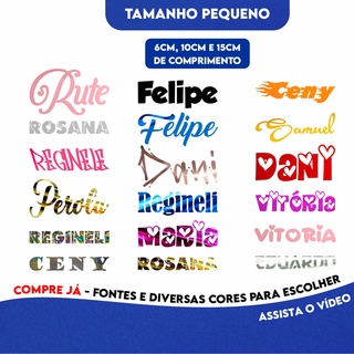 Adesivo com Nome Personalizado Decoração - Tamanhos Pequenos
