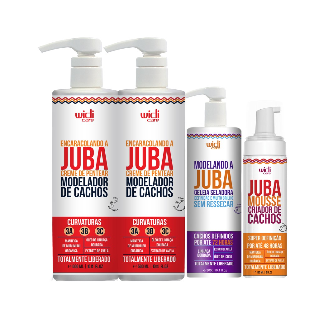Kit Widi Care 2 Unid Encaracolando A Juba,  1 Geleia, 1 Mousse