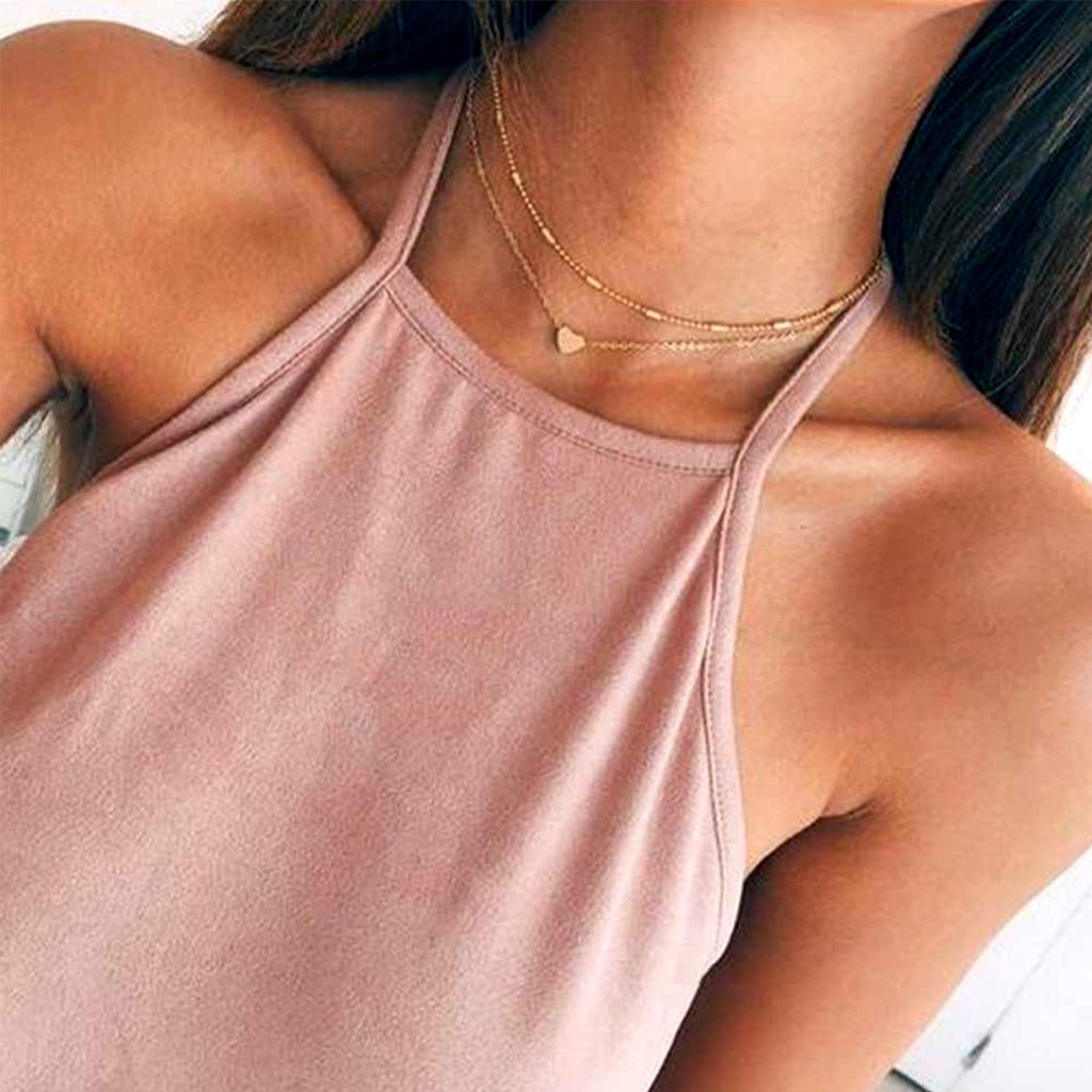 Colar 2 Camadas Choker Multicamadas Pingente De Coração Dourado em Oferta na Shopee