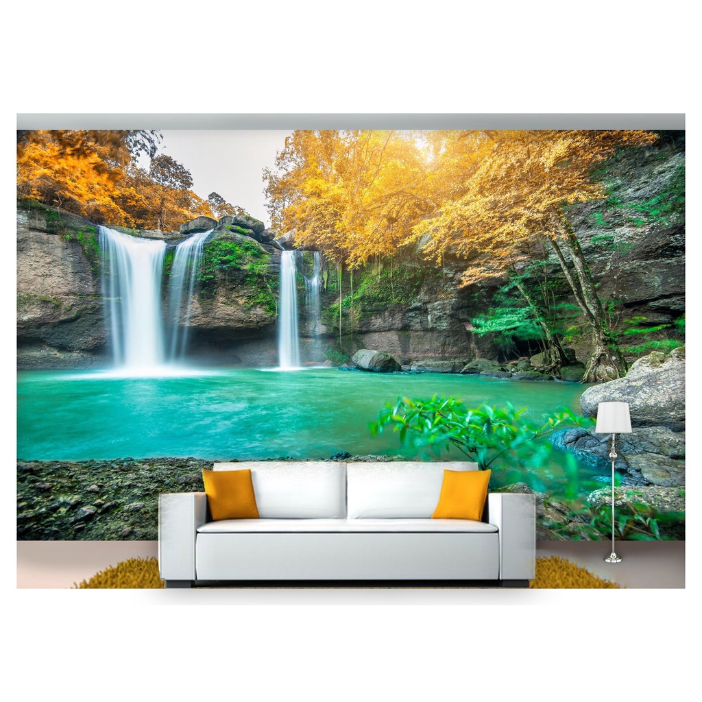 papel de parede Cachoeira Natureza Mata 3D m² NCH172