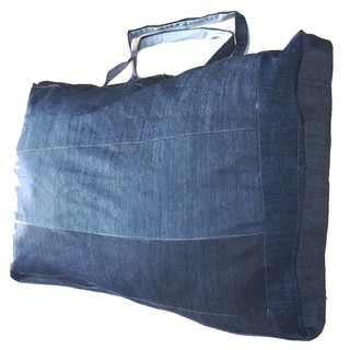 Sacolão Em Retalhos De Jeans Reforçado Extra Grande 120 litros 80x60x20