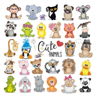 25 Peças/Lote Camiseta Infantil De Animal Lavável Com Estampa De Desenho Em T Para Decoração De Roupa/Sapo/Gato/Cachorro em Oferta na Shopee