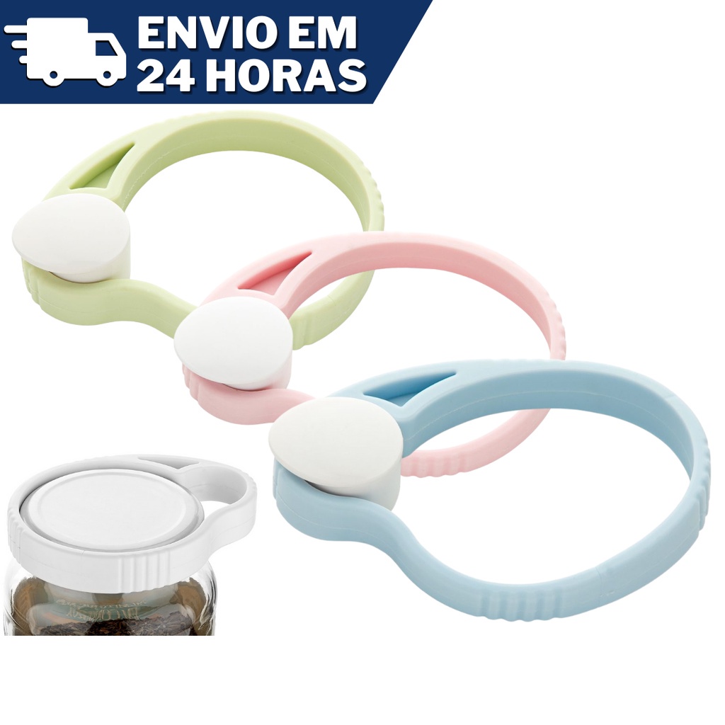 Abridor De Pote Tampa Vidro Latas Ajustável Manual Silicone Ck2801 - Clink