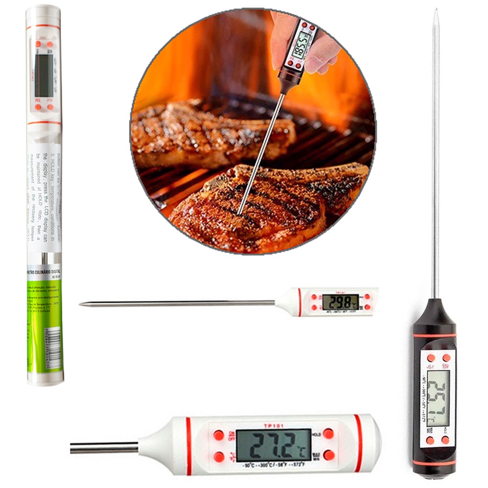 Termometro Culinario Digital A Bateria 23,5CM No Estojo