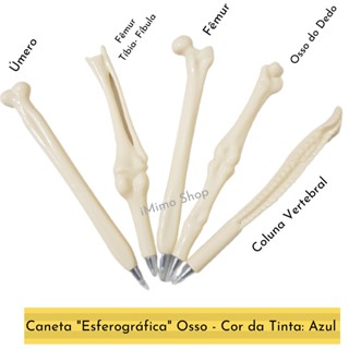 Caneta Esferográfica Formato Osso / Fisioterapia / Ortopedista / Papelaria em Oferta na Shopee