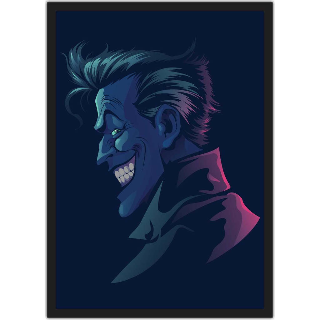 Quadro Decorativo Coringa Batman Joker Salas Quartos Com Moldura T011 PP