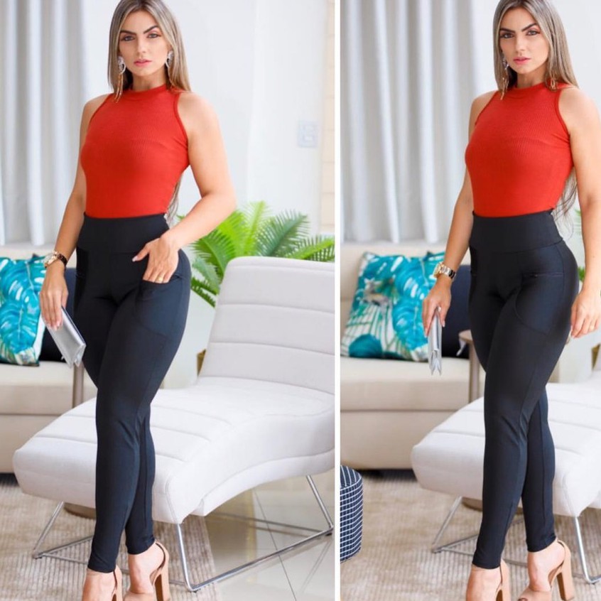 calça legging feminina cos alto