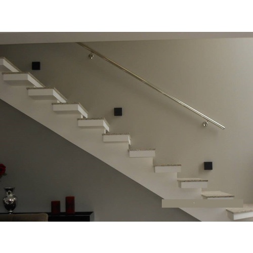 Tubo Corrimão 1 Metro De Parede Para Escada Em Aço Inox Não Oxida Com Ação Do Tempo