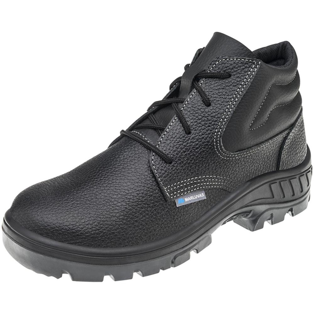 Bota Segurança Ocupacional Marluvas 95B22 BP Em Couro Fechamento cadarço Bico Pvc Solado bidensidade