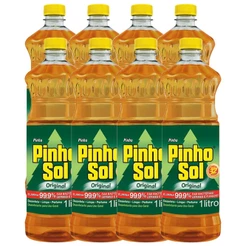 Kit Desinfetante Pinho Sol Original 1L com 8 unidades