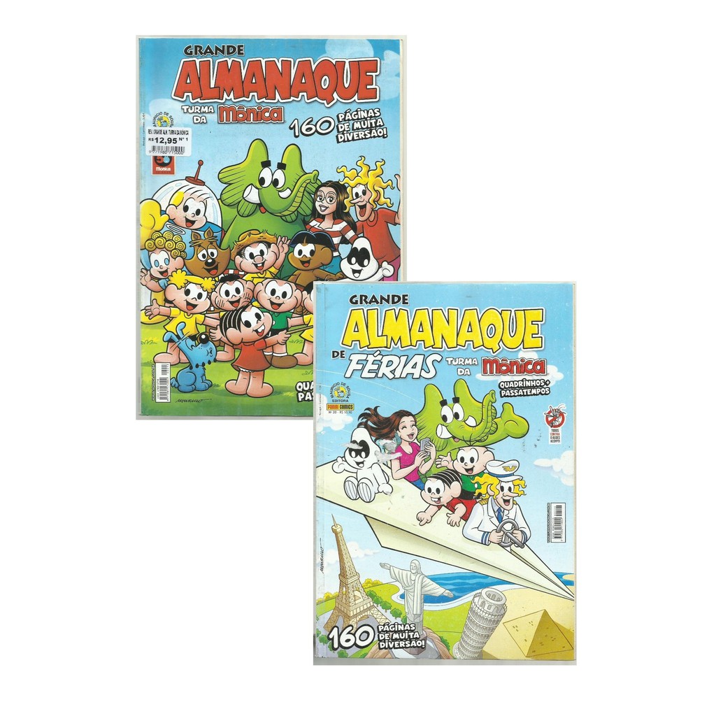 Kit 2 Almanaques De Férias Turma Da Mônica Colorir Atividades Infantil