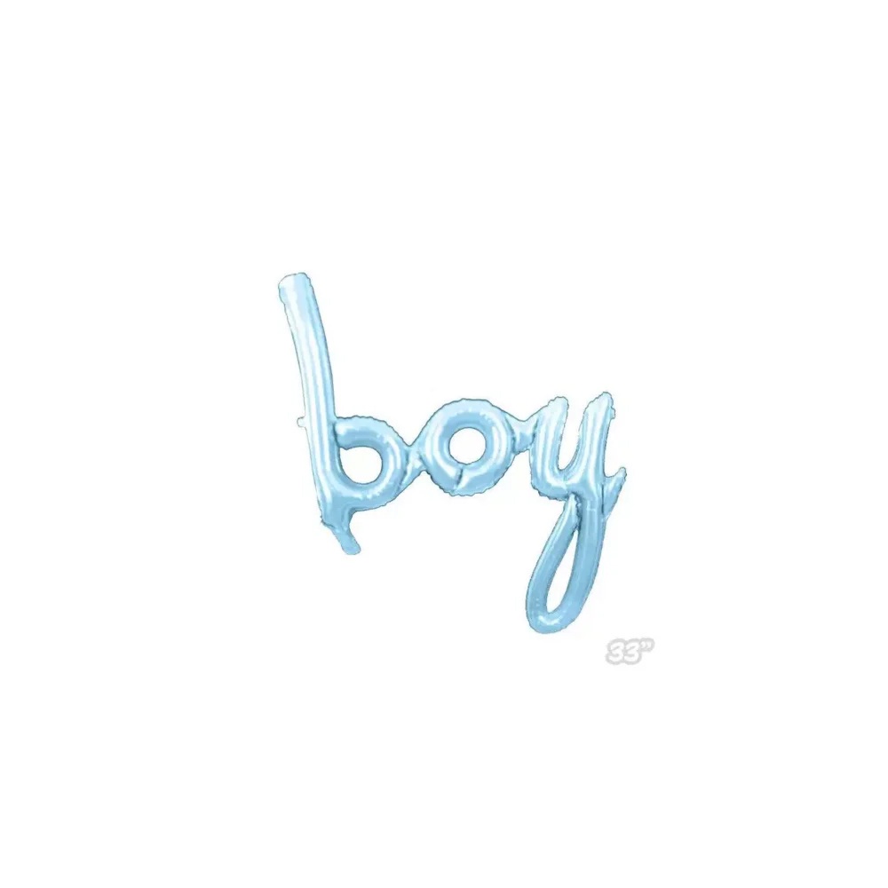 Balão Microfoil Escrita Boy Azul 3D  - 1 unidade -33" 85cm em Oferta na Shopee